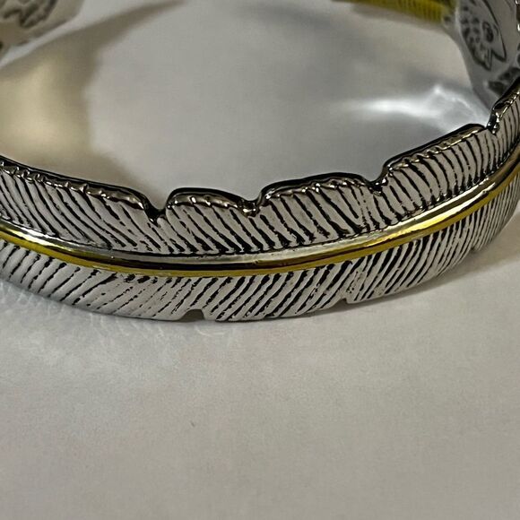 Adjustable Opening Bracelet Silver Plated Bracelet Feather Bracelet - Picture 10 of 16